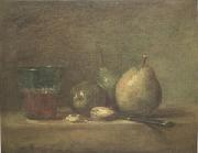 Jean Baptiste Simeon Chardin Pears Walnuts and a Glass of Wine (mk05) oil painting on canvas